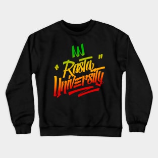 Rasta University Graffiti Tag Style Rasta Colors Reggae Crewneck Sweatshirt